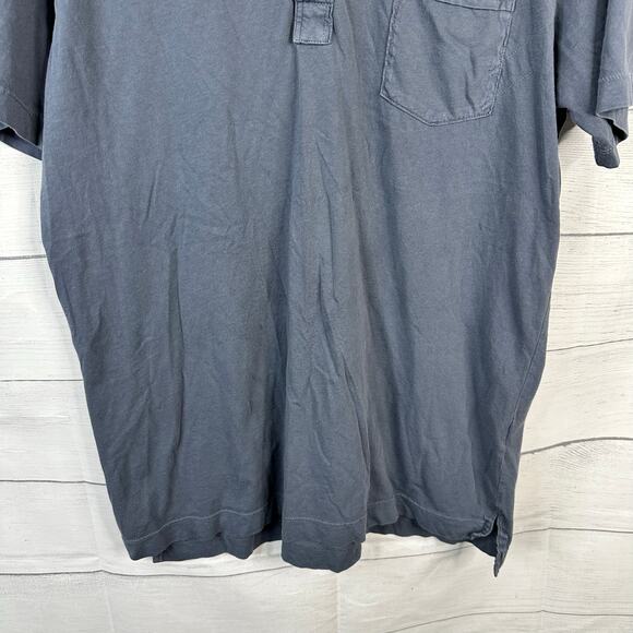 Billy Reid Mens size XL Short Sleeve Polo Shirt Blue Cotton Pocket - Picture 4 of 9